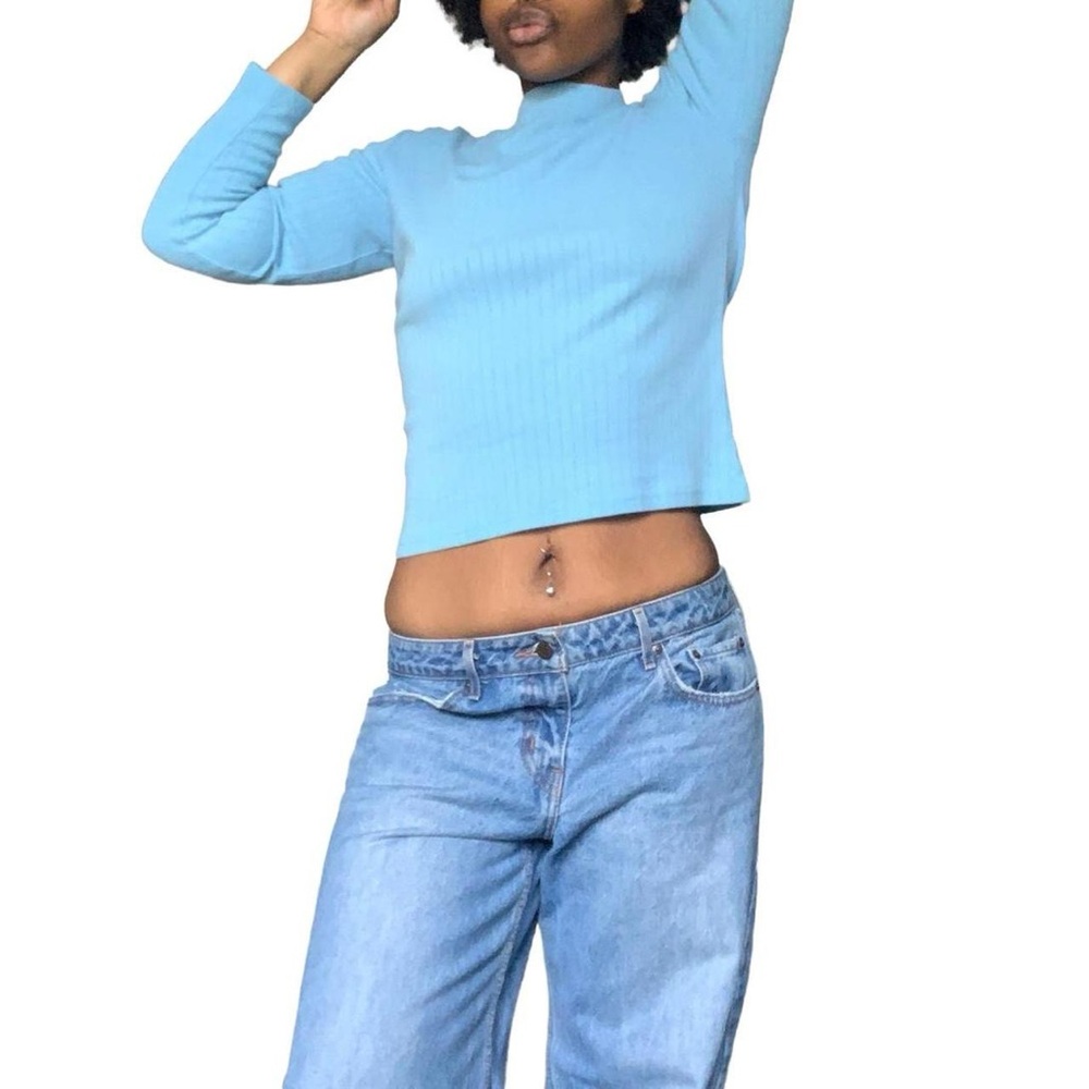 Blue Long Sleeve Top